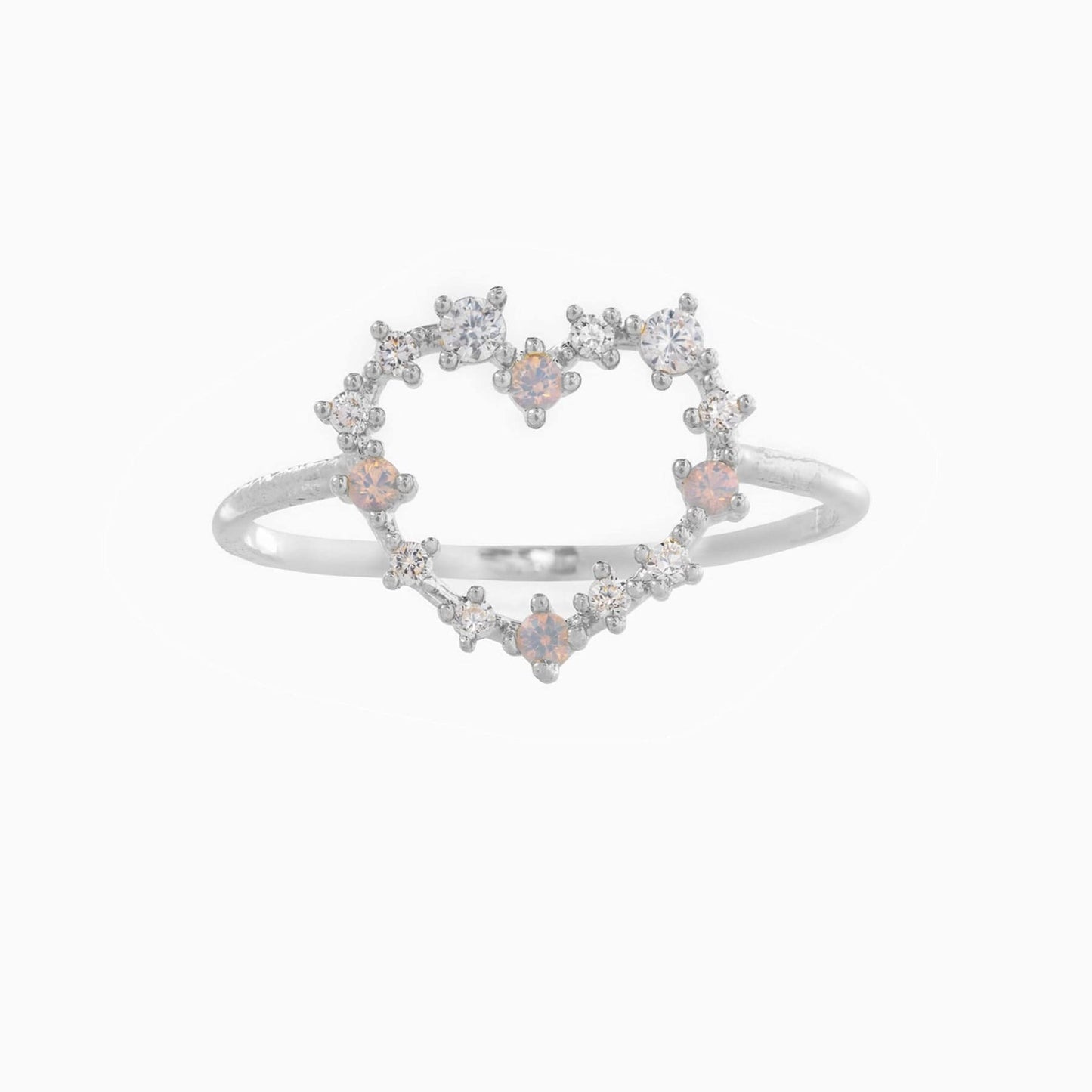 Cute Cubic Zirconia Heart Ring