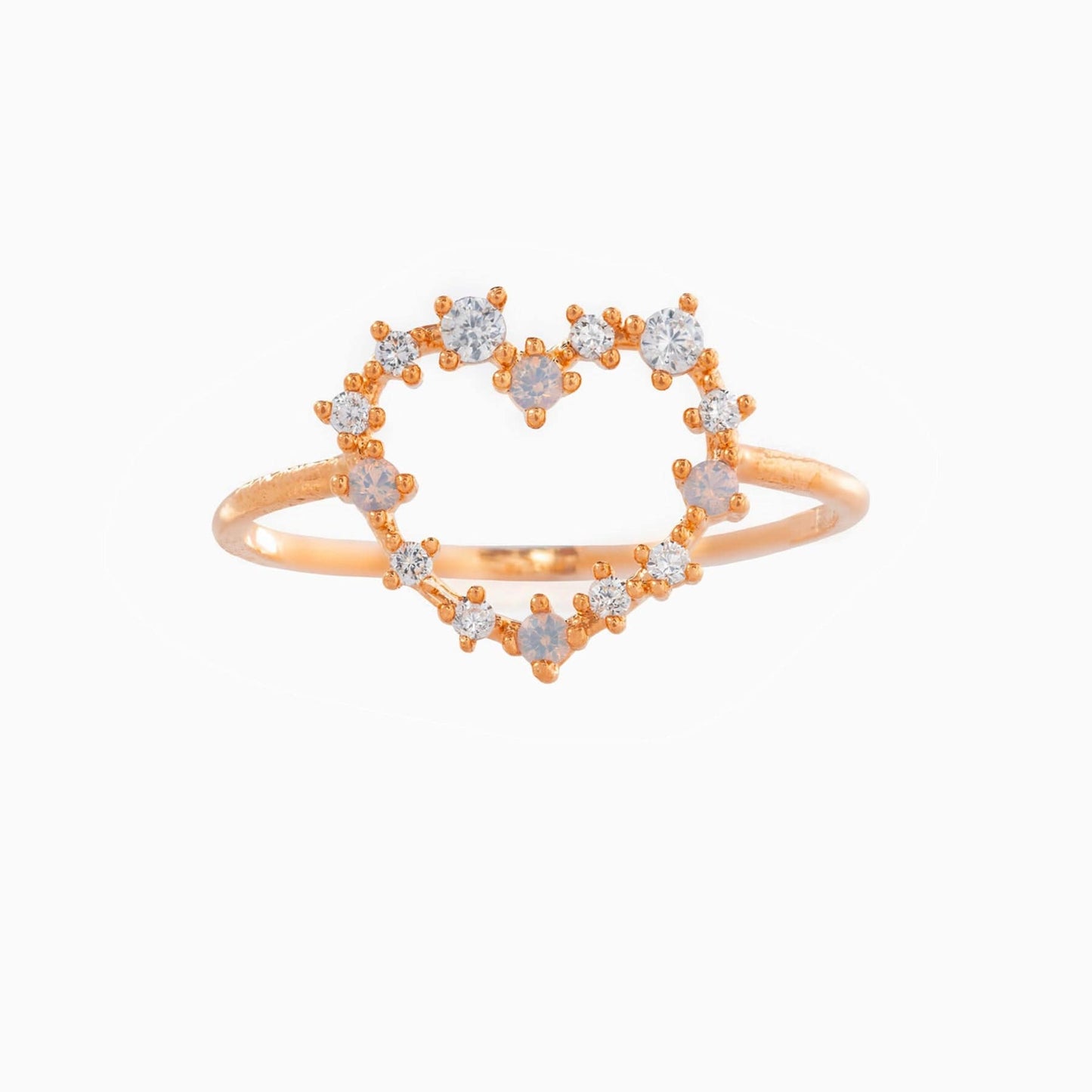 Cute Cubic Zirconia Heart Ring