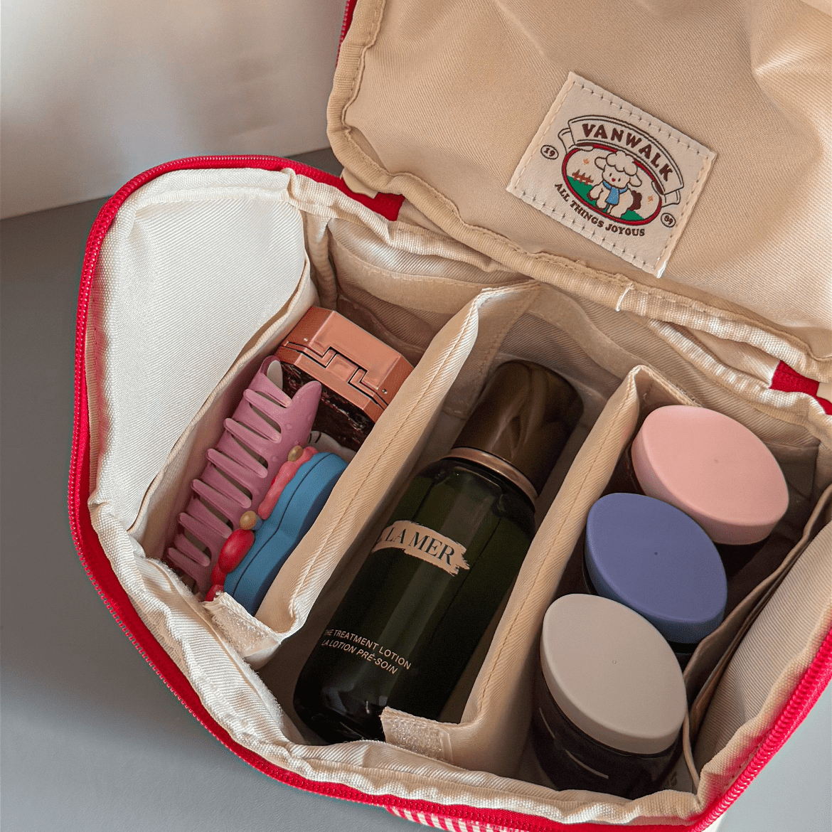 Large Multi-Layer Makeup Bag House Travel Bag Embroidery Storage Portable Cute Capacity