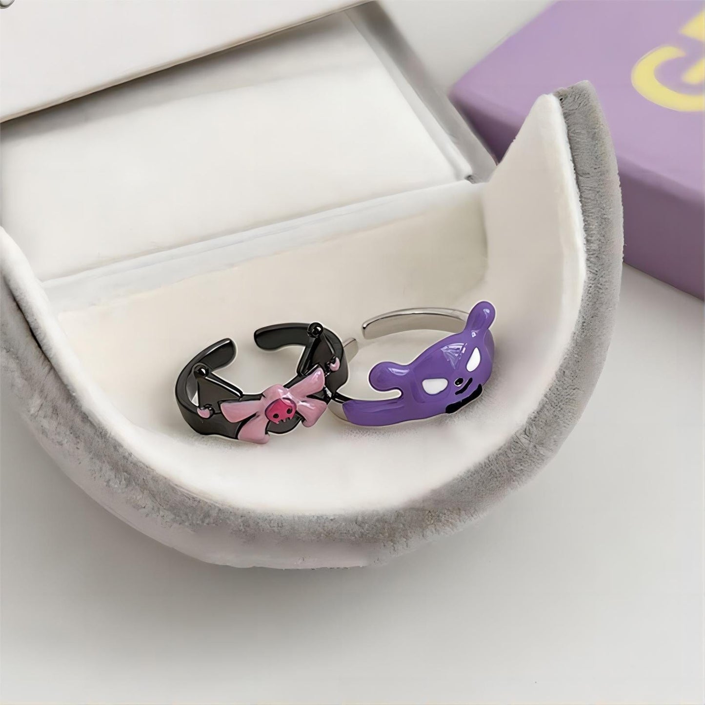 Cute Kuro Baku Matching Ring