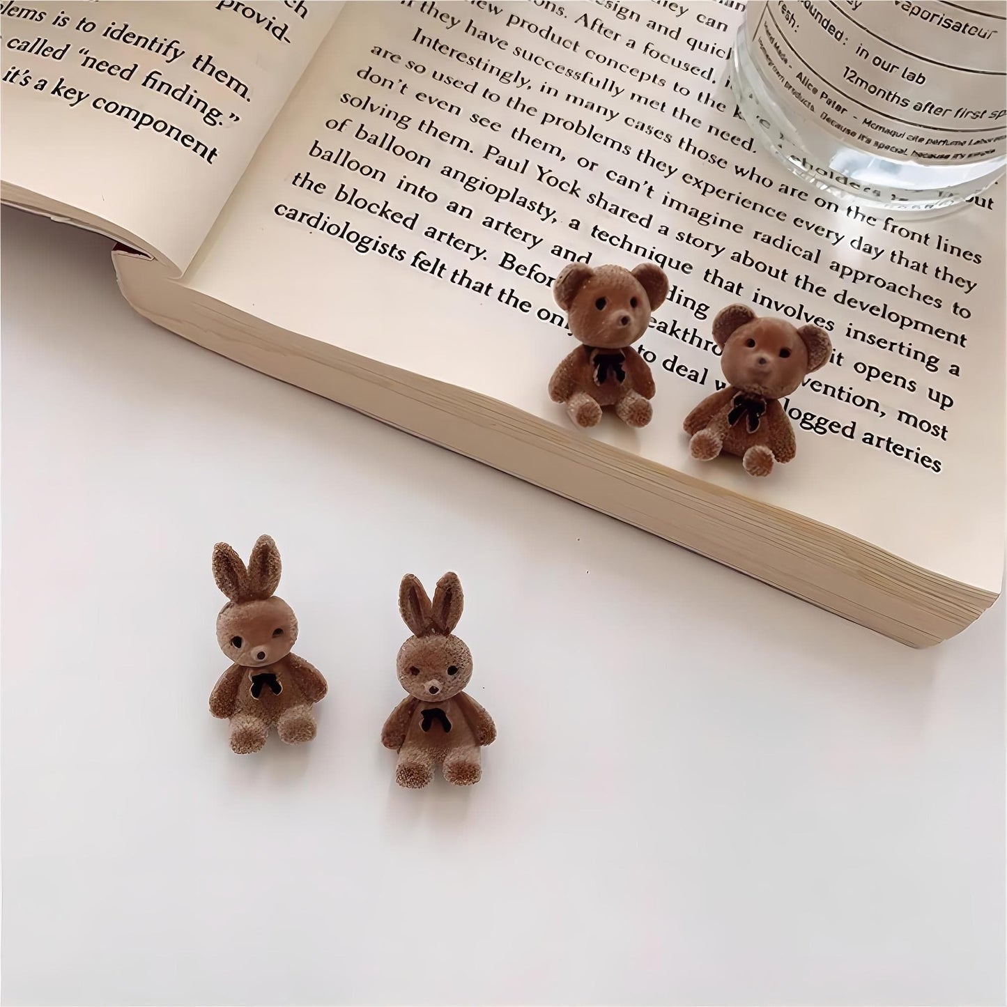 Süße beflockte Kaninchenbär Ohrstecker