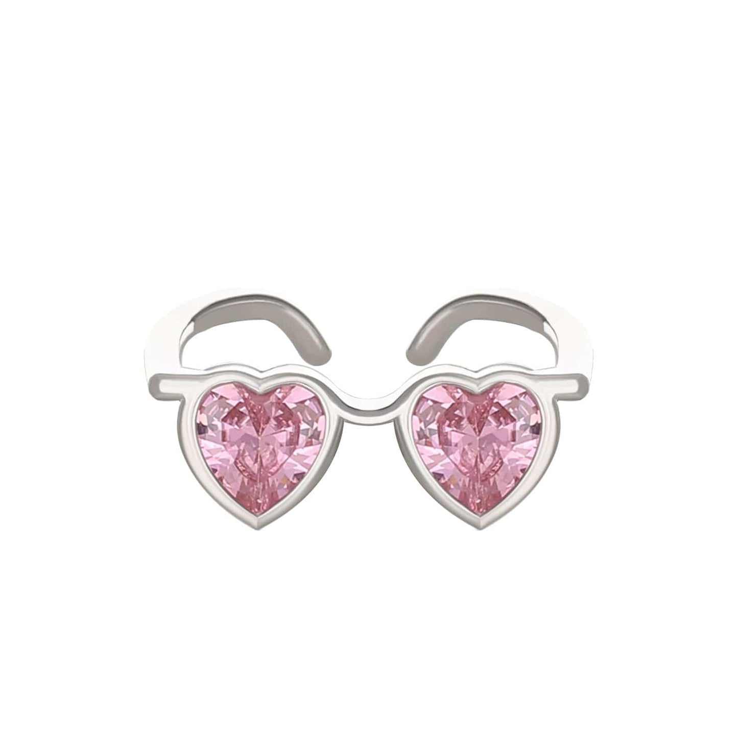 Heart Shape Sunglasses Crystal Love Ring