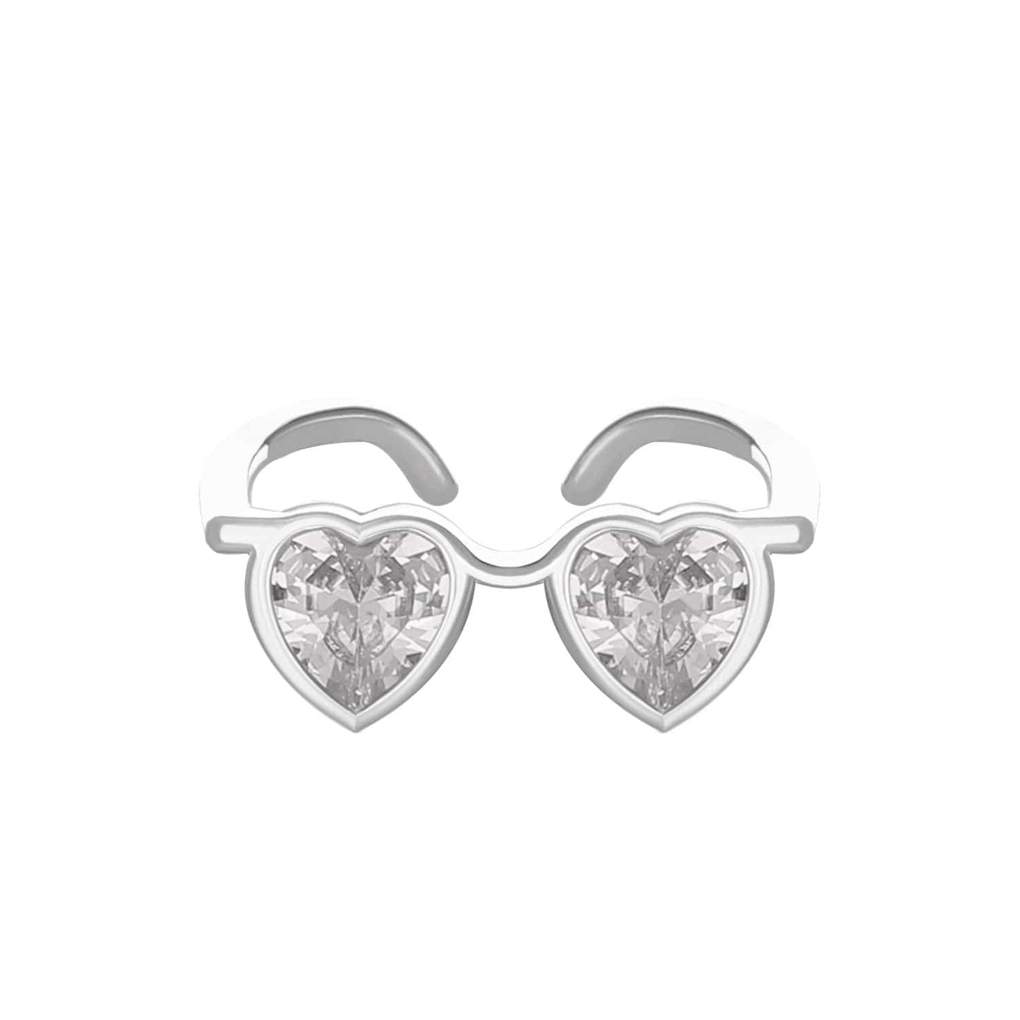 Heart Shape Sunglasses Crystal Love Ring