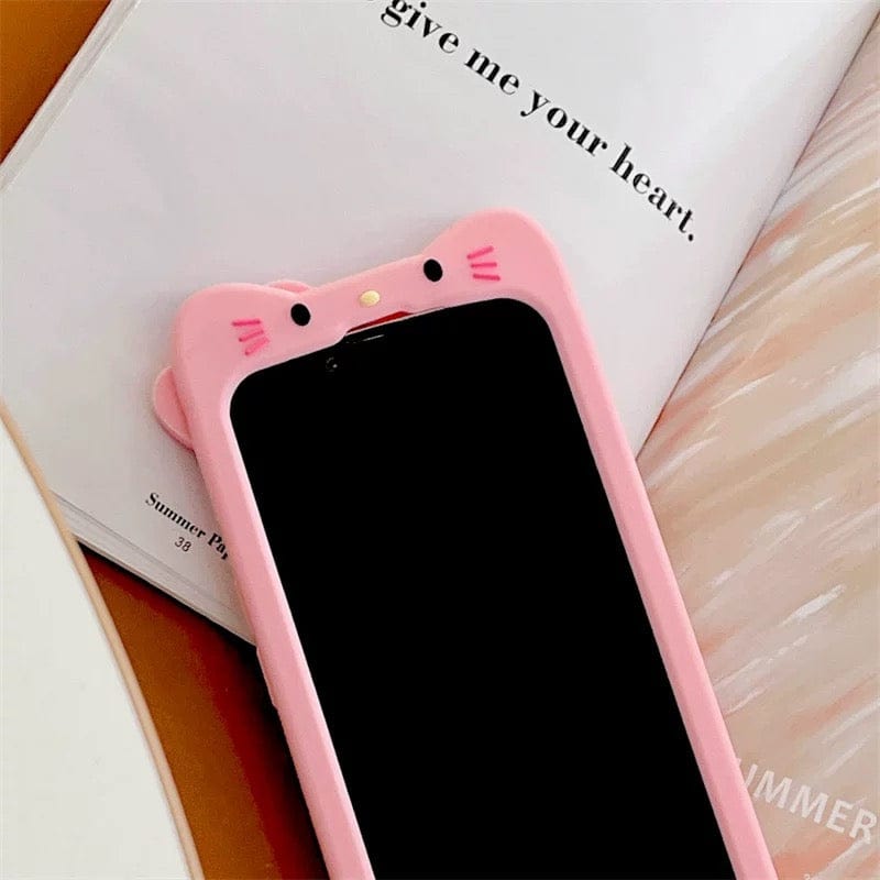 Cute Kitty Expressions Silicone iPhone Case