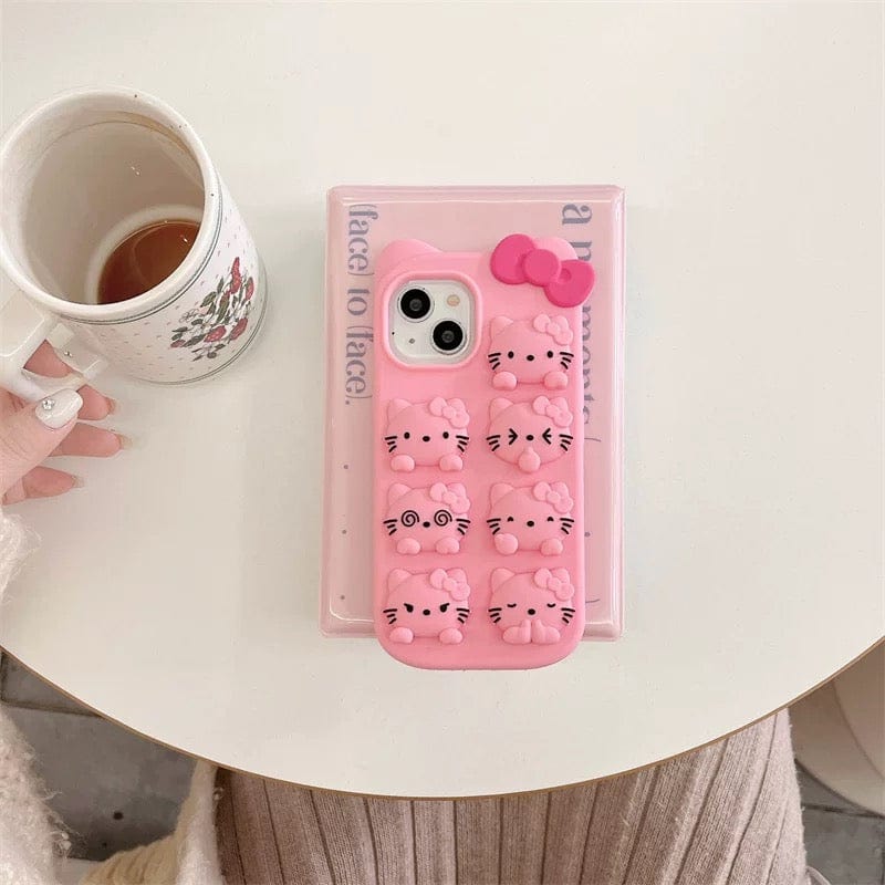 Cute Kitty Expressions Silicone iPhone Case