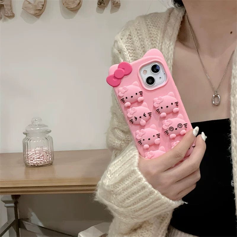 Cute Kitty Expressions Silicone iPhone Case