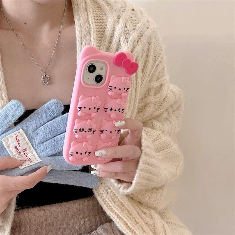 Cute Kitty Expressions Silicone iPhone Case