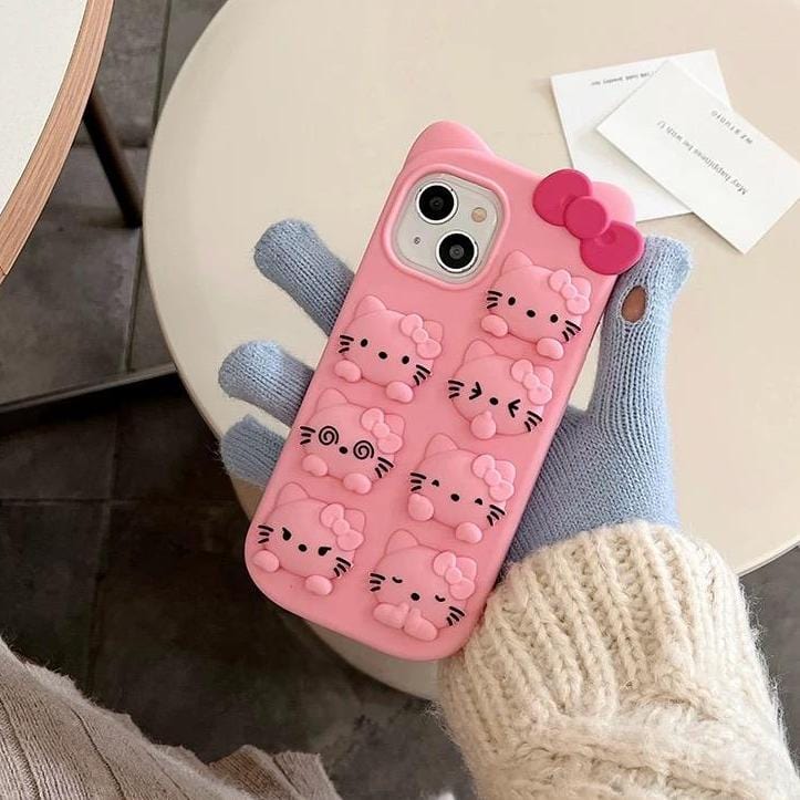 Cute Kitty Expressions Silicone iPhone Case