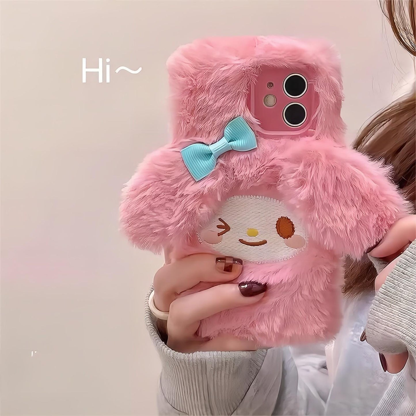 Süße Melo Pink Plüsch iPhone Hülle