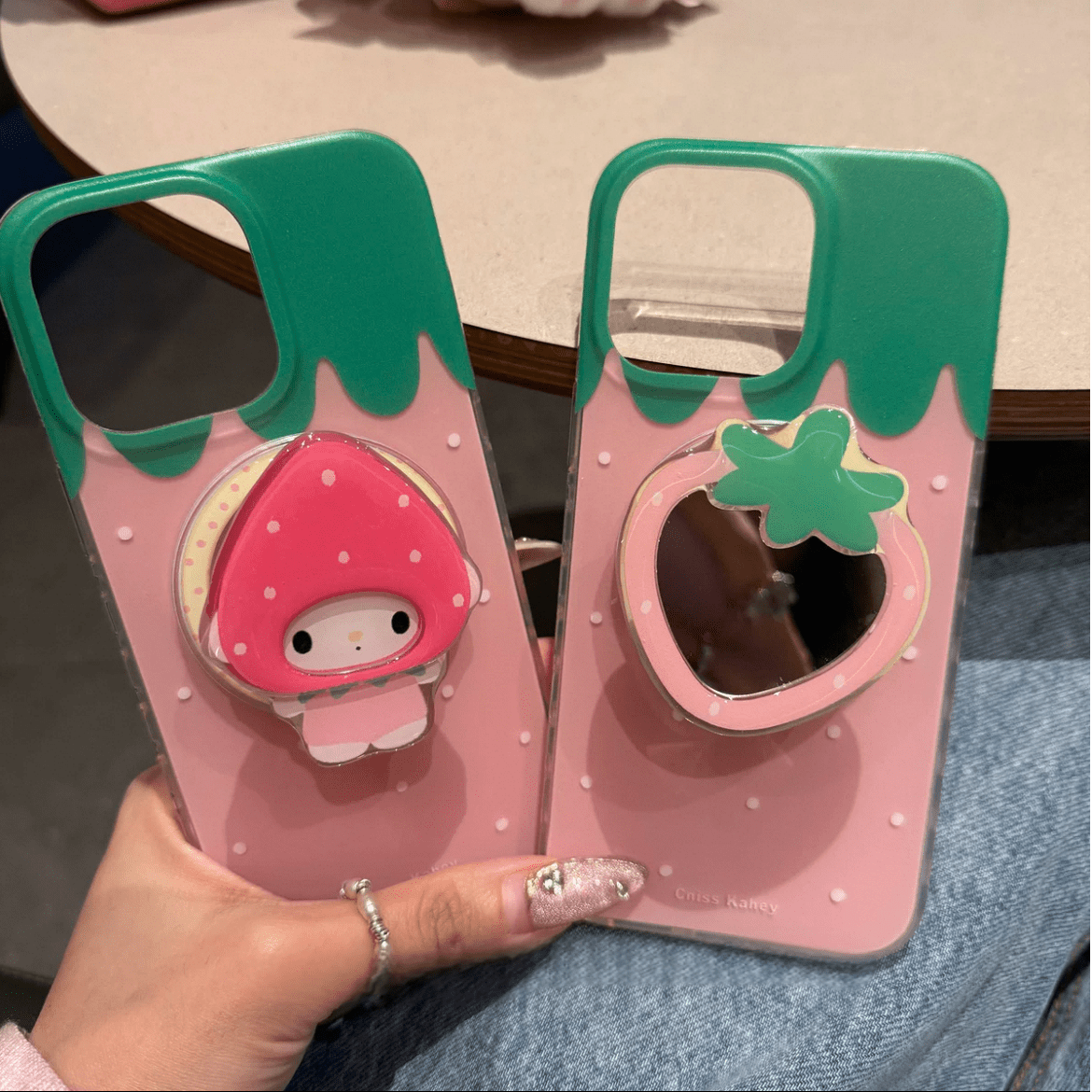 Melo iPhone Mirror Case Stand Cute My Magnetic Strawberry