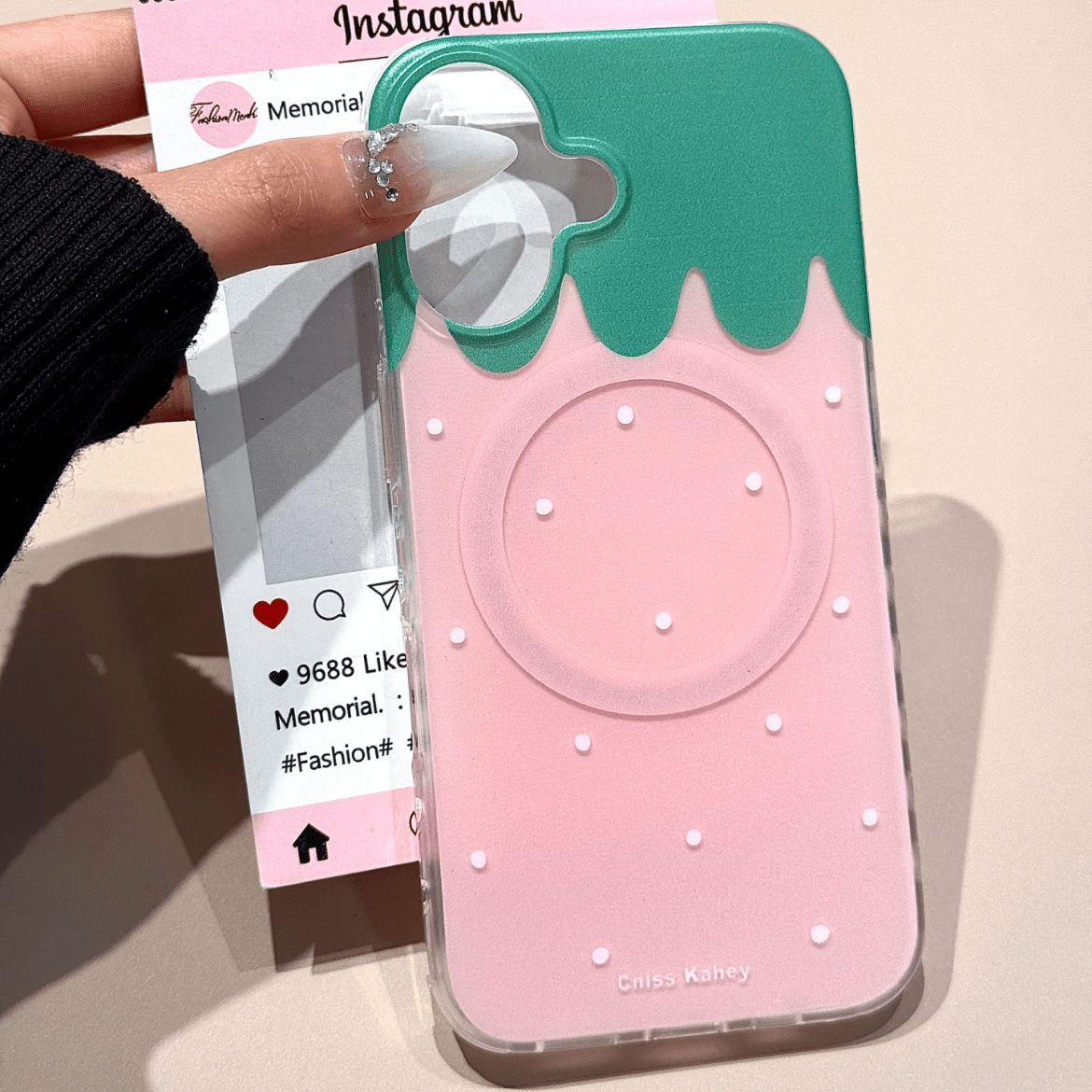 Melo iPhone Mirror Case Stand Cute My Magnetic Strawberry