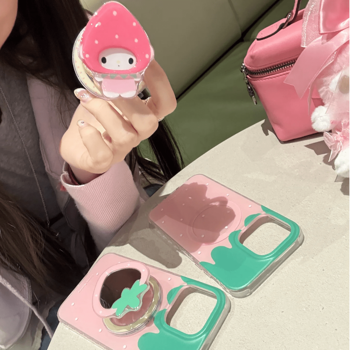 Melo iPhone Mirror Case Stand Cute My Magnetic Strawberry