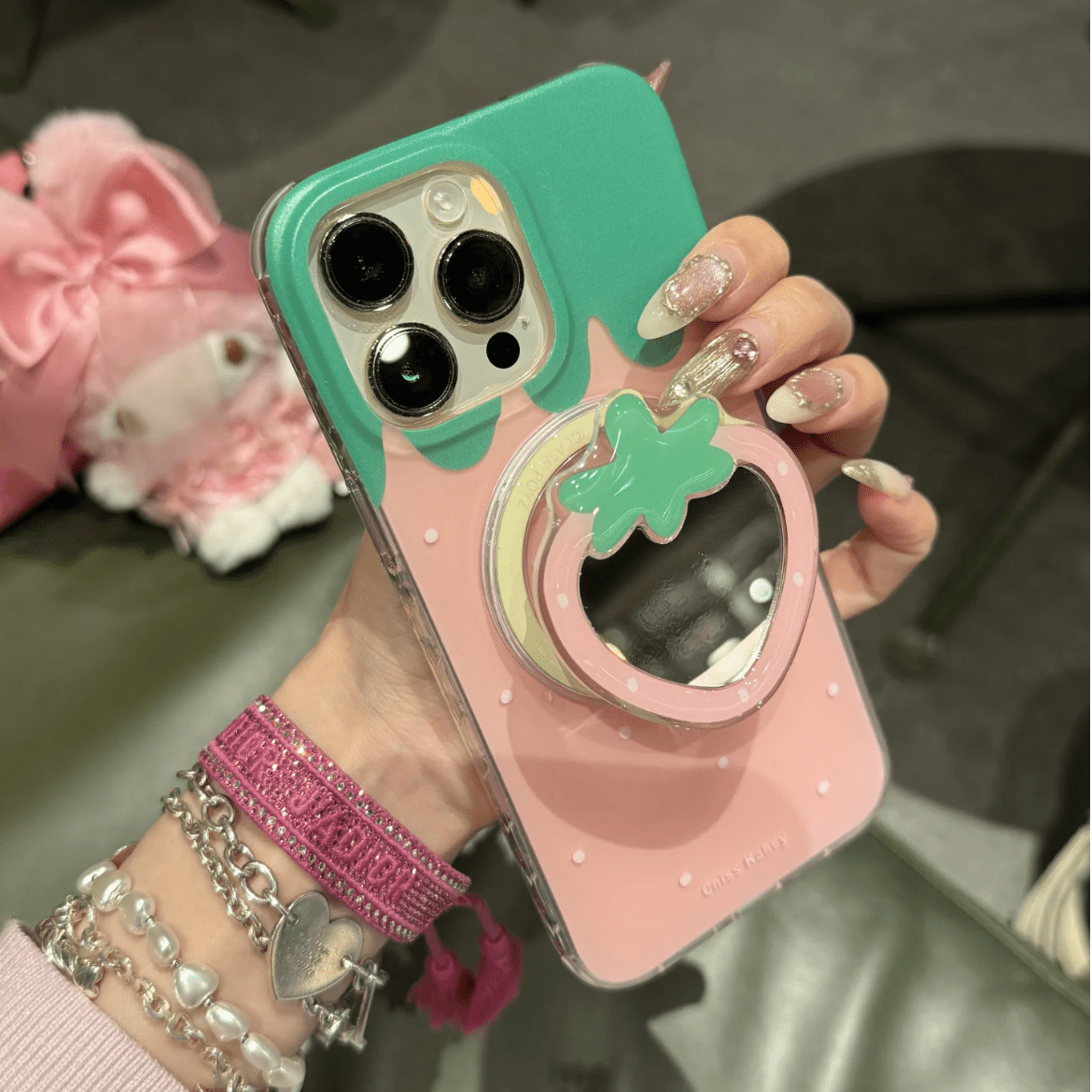 Melo iPhone Mirror Case Stand Cute My Magnetic Strawberry