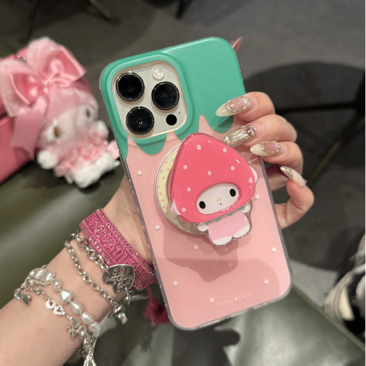 Melo iPhone Mirror Case Stand Cute My Magnetic Strawberry