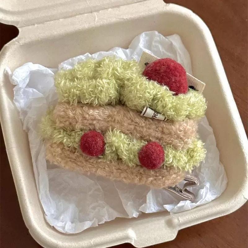 Cream Clip Hair Cute Dessert Cherry Plush