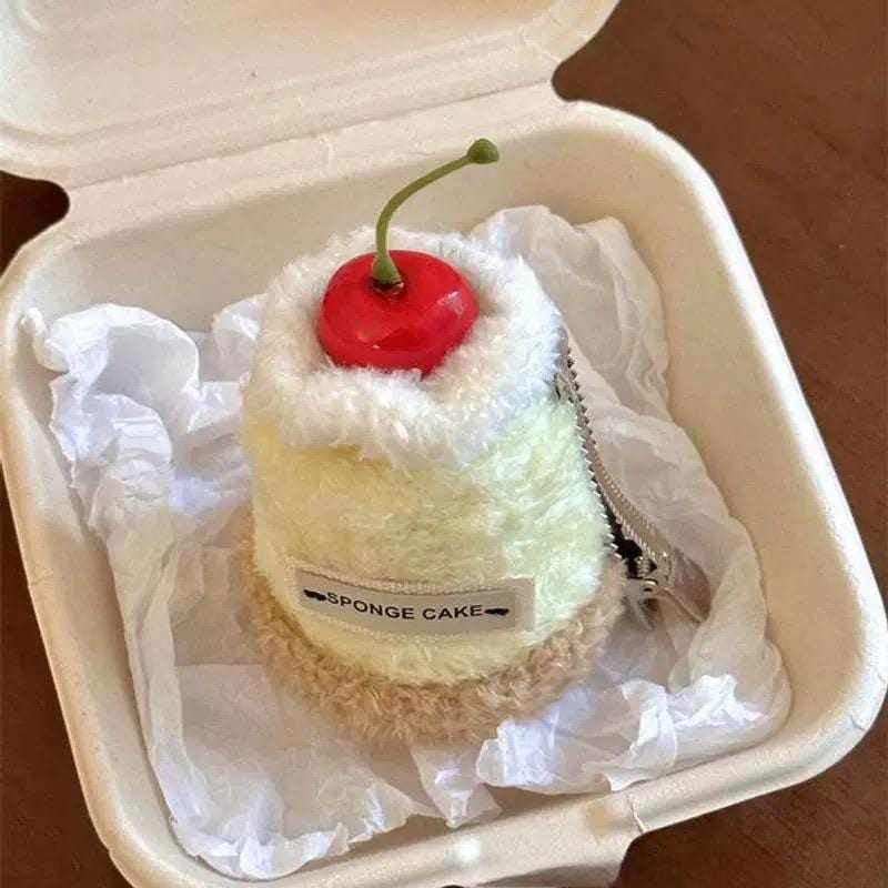 Cream Clip Hair Cute Dessert Cherry Plush