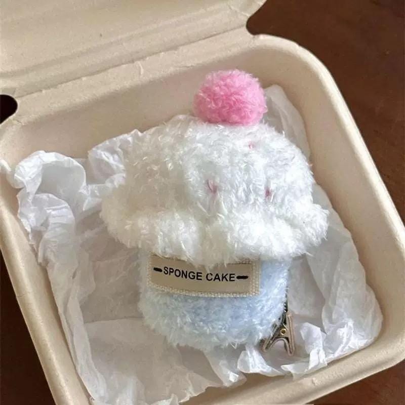 Cream Clip Hair Cute Dessert Cherry Plush