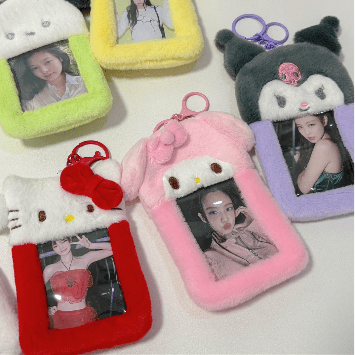 Plush Cute Kpop Photocard Holder Keychain