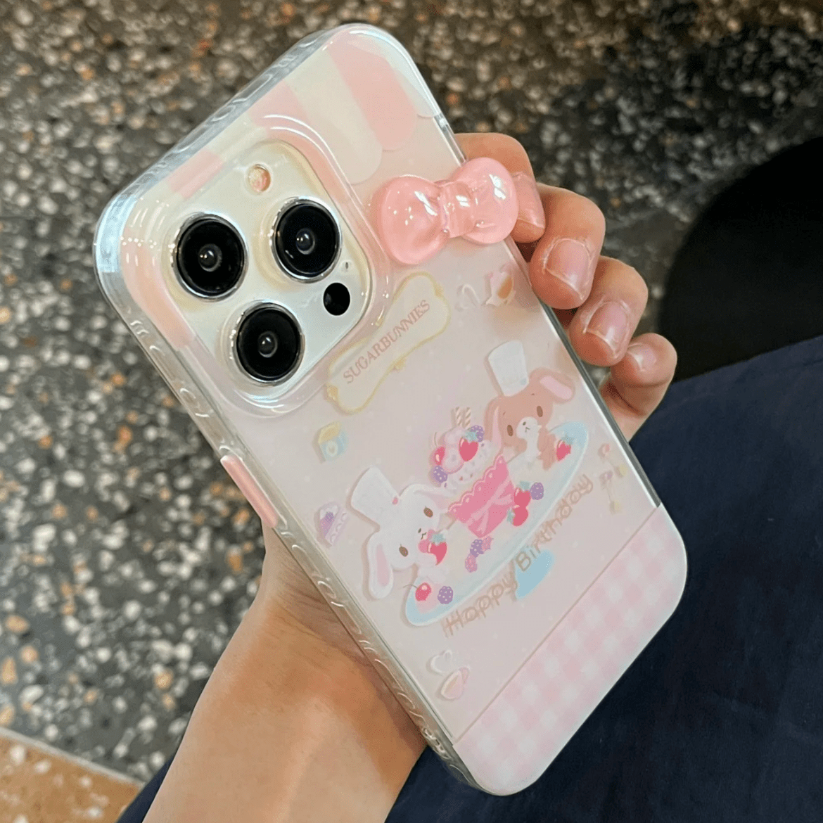 Cute Sugarbunnies Bowknot iPhone Case
