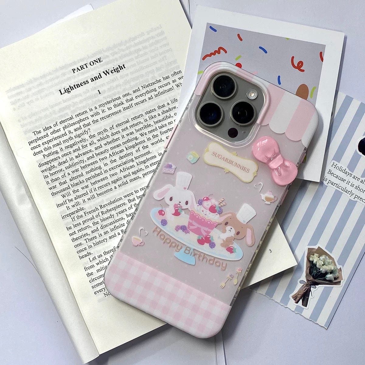 Cute Sugarbunnies Bowknot iPhone Case