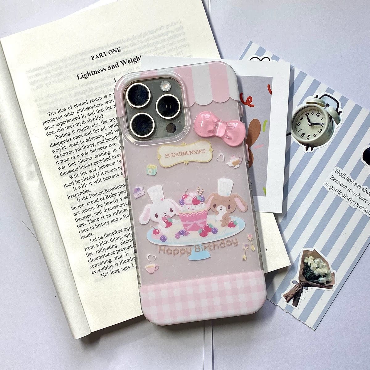 Cute Sugarbunnies Bowknot iPhone Case