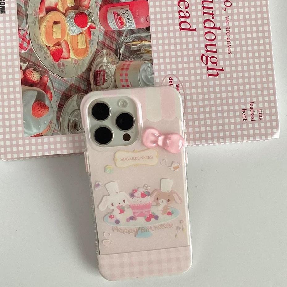 Cute Sugarbunnies Bowknot iPhone Case
