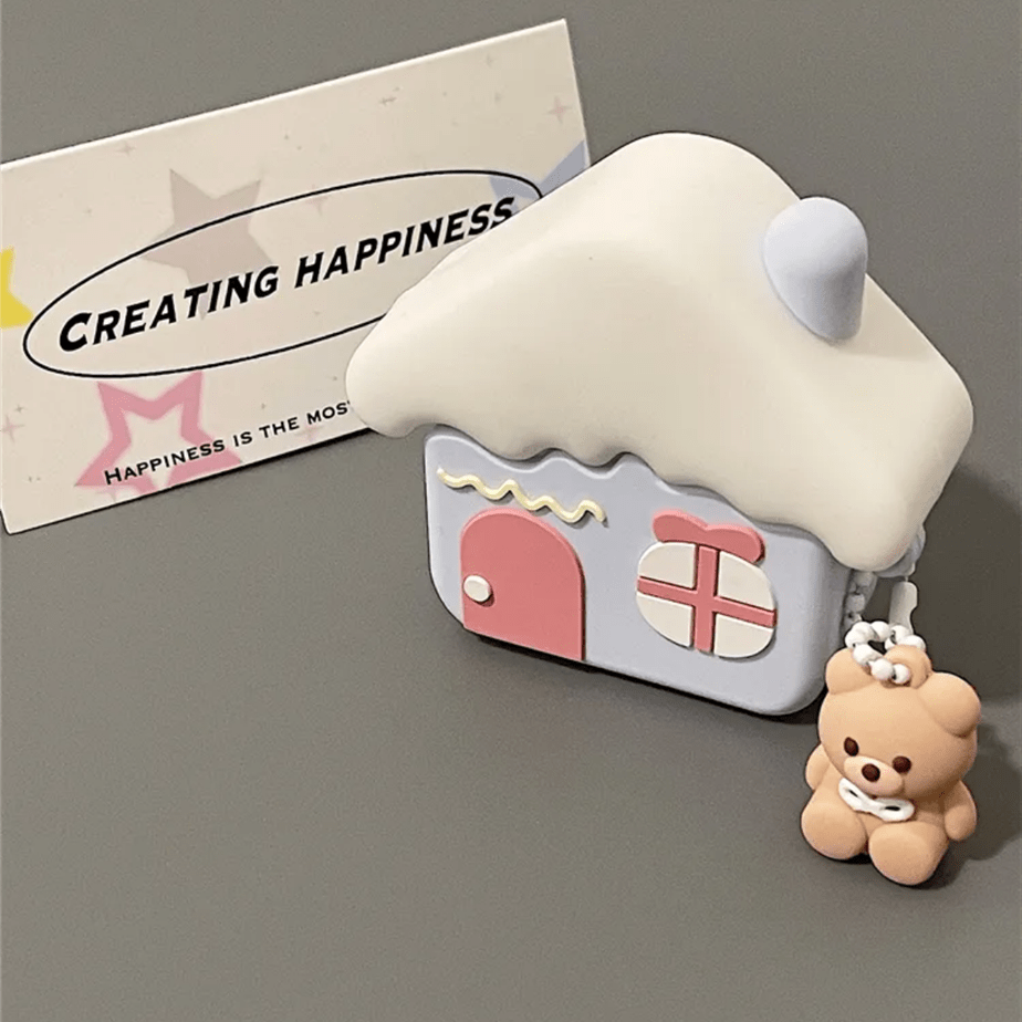 Cute Bear House AirPods Case