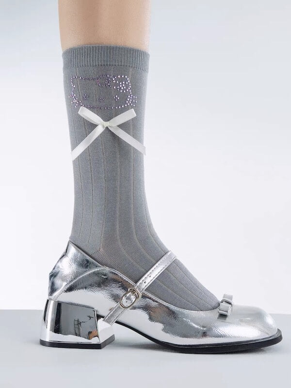 Glitter Kitty Socks