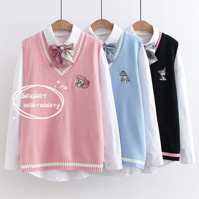 Cute Embroidery Sweater Vest