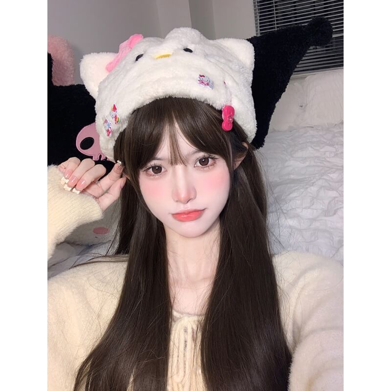 Bonnet moelleux en forme de chat Kawaii