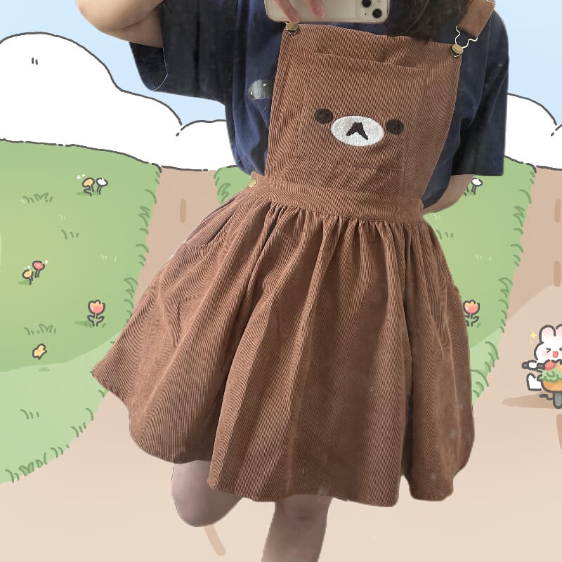 Kawaii Rilaka Bär Hosenträgerkleid