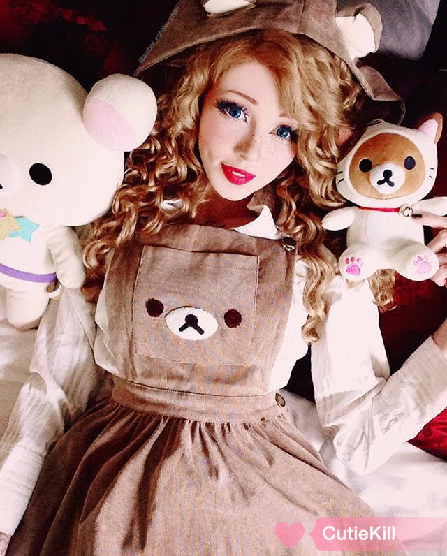 Kawaii Rilaka Bär Hosenträgerkleid