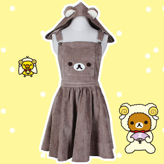 Kawaii Rilaka Bear Suspender Dress