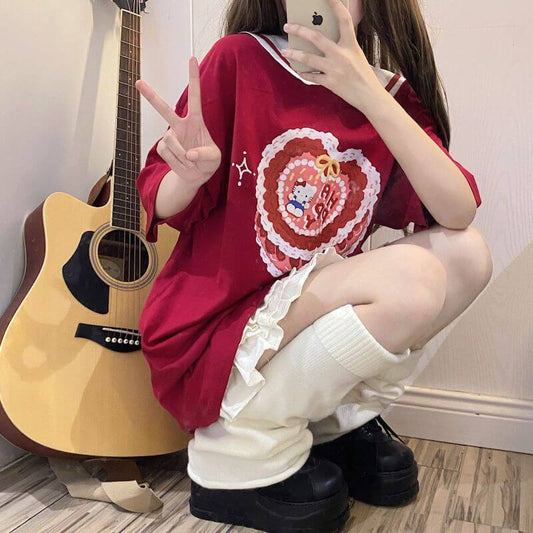 Kitty Cake T-shirt with Collar