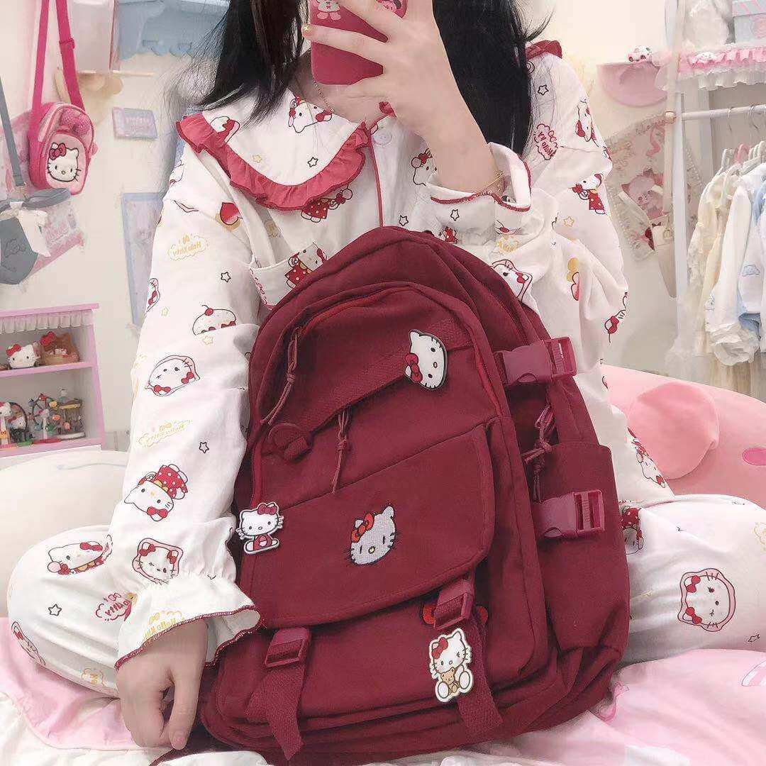 Cute Red Kitty Pajamas