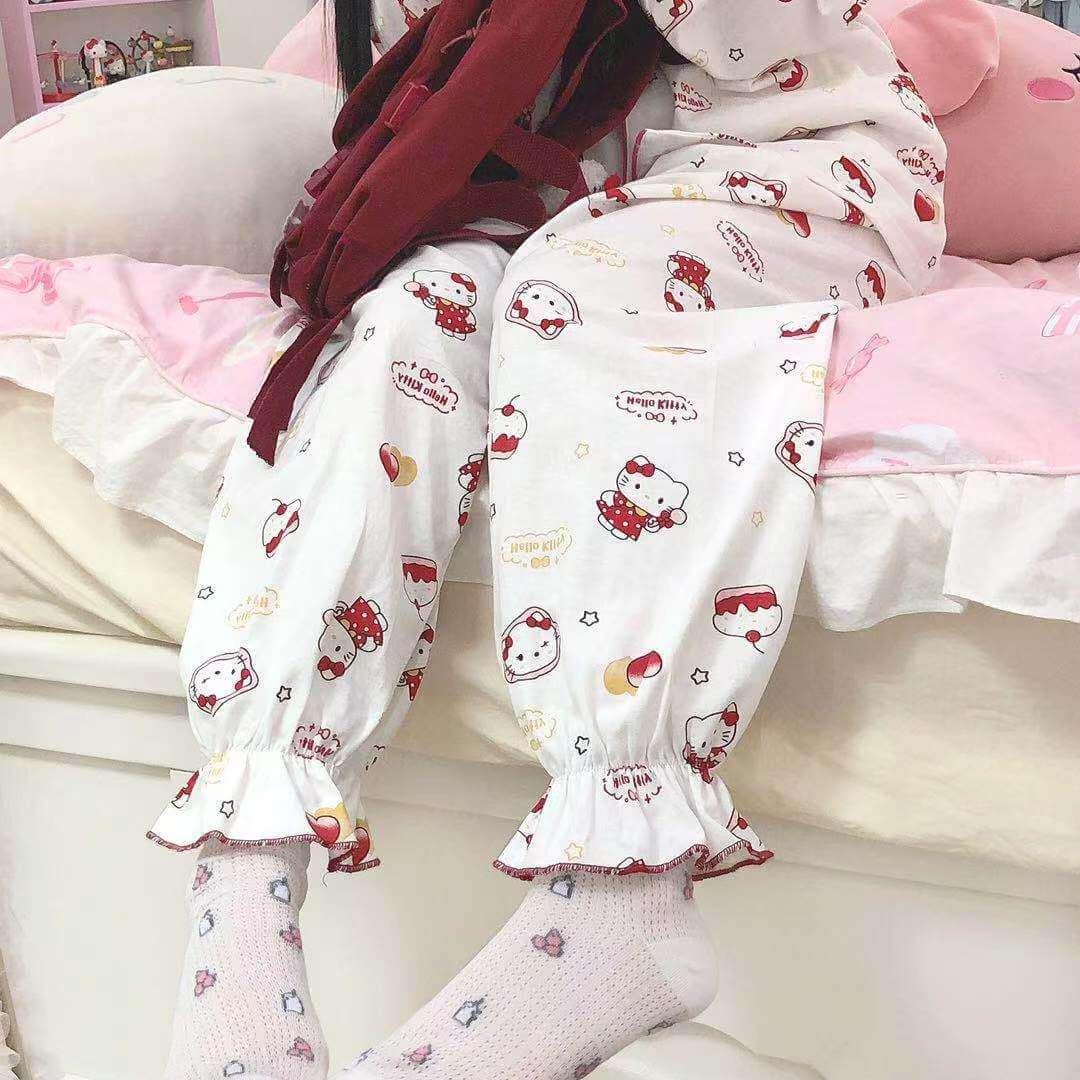 Cute Red Kitty Pajamas