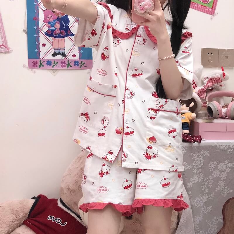 Kitty Kawaii Pajamas Set