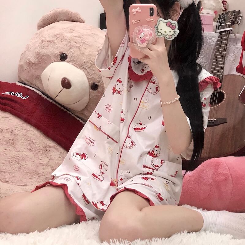 Kitty Kawaii Pajamas Set