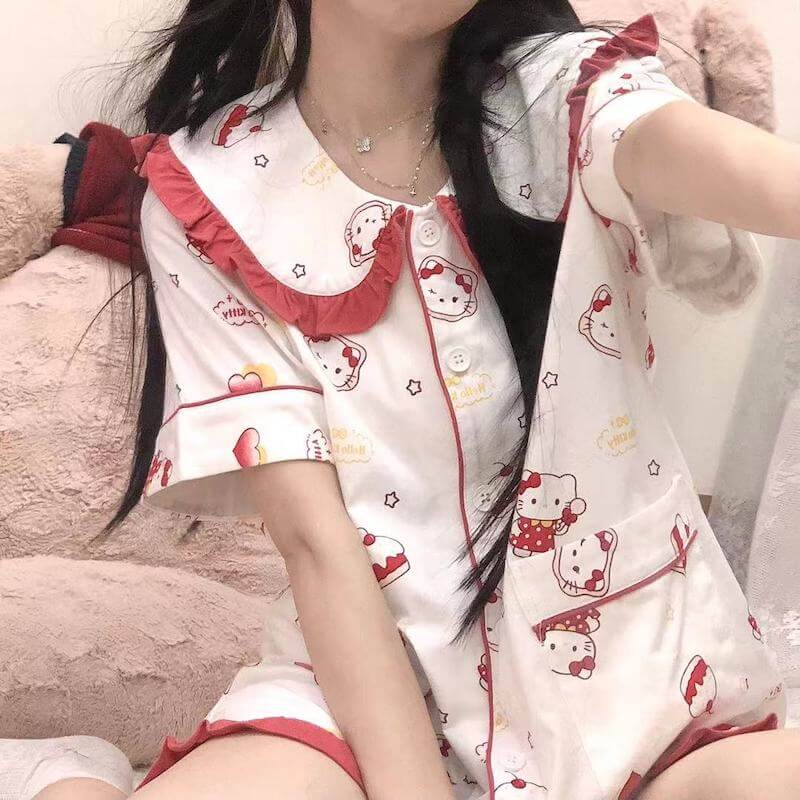 Kitty Kawaii Pajamas Set