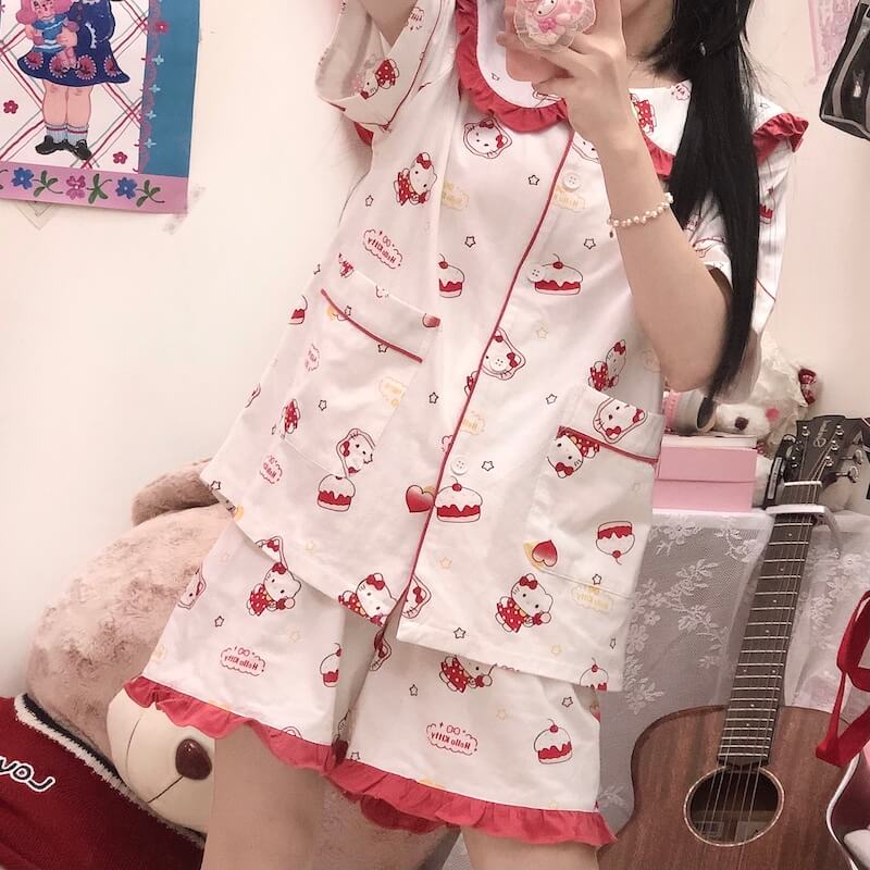 Kitty Kawaii Pajamas Set