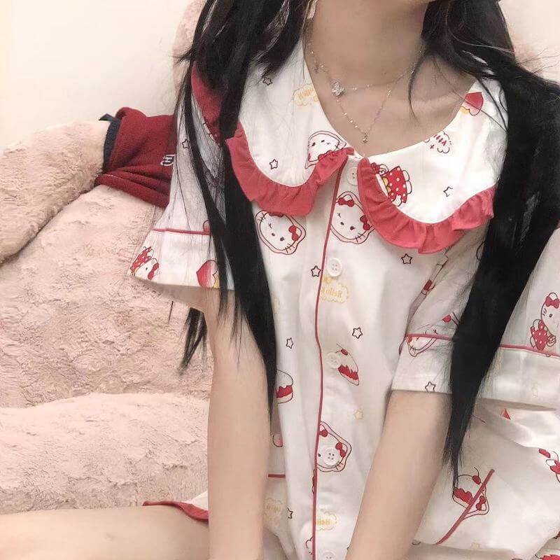 Kitty Kawaii Pajamas Set