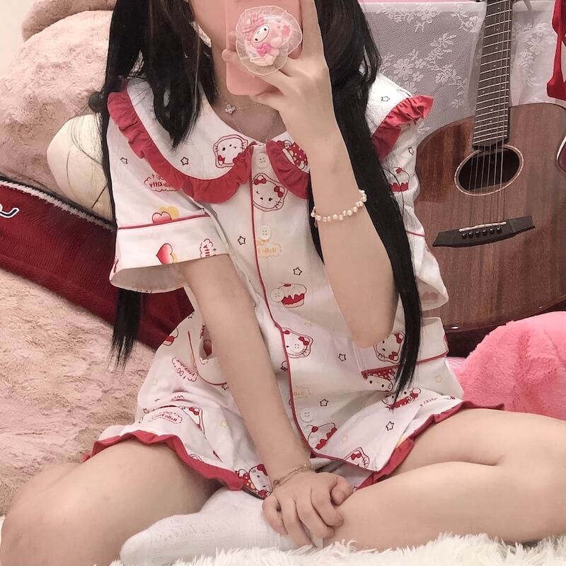 Kitty Kawaii Pajamas Set