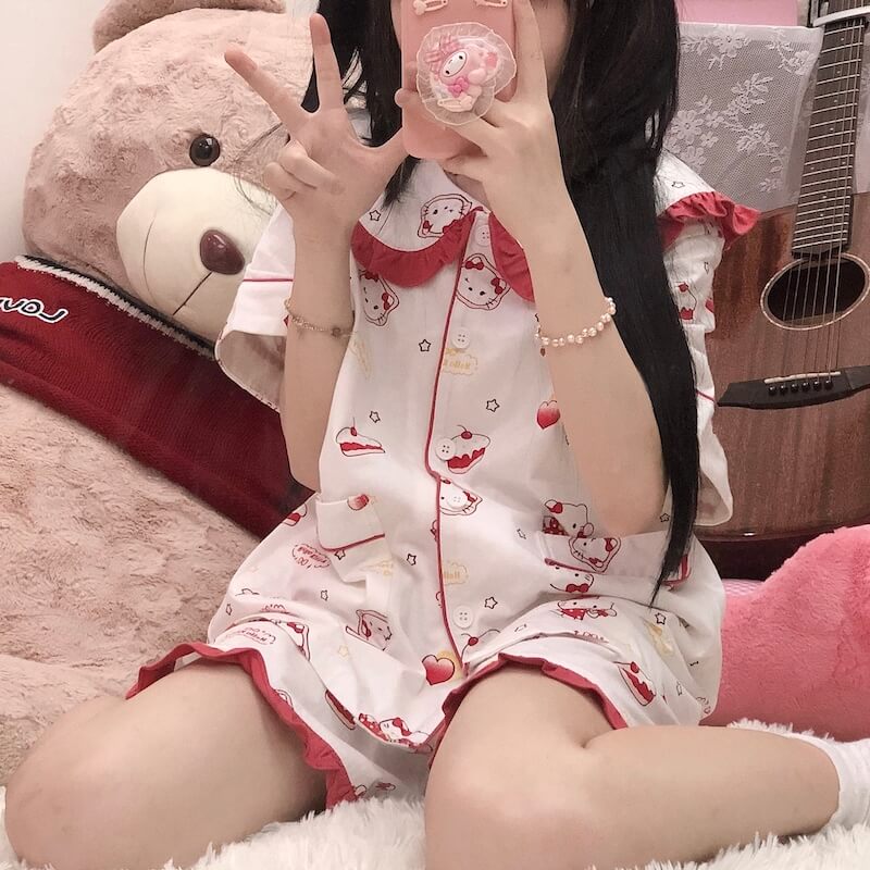 Kitty Kawaii Pajamas Set