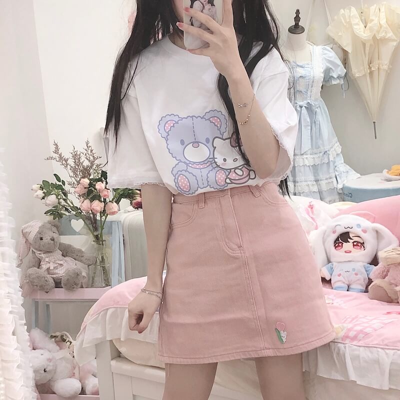 T-Shirt mit Cartoon-Muster