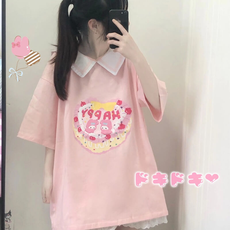 Melo Cake T-shirt with Collar