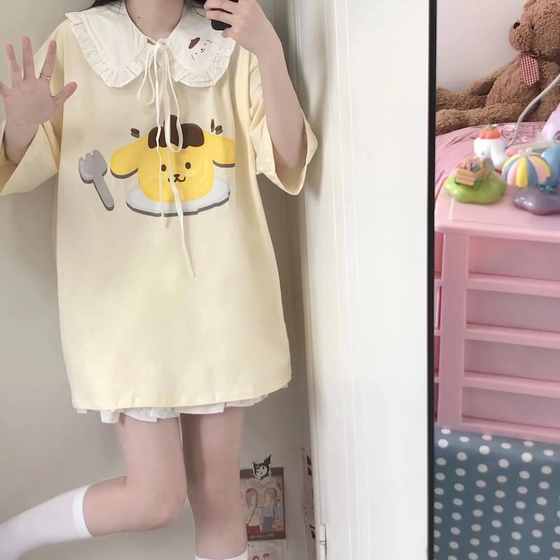 Pom Cake T-shirt with Collar