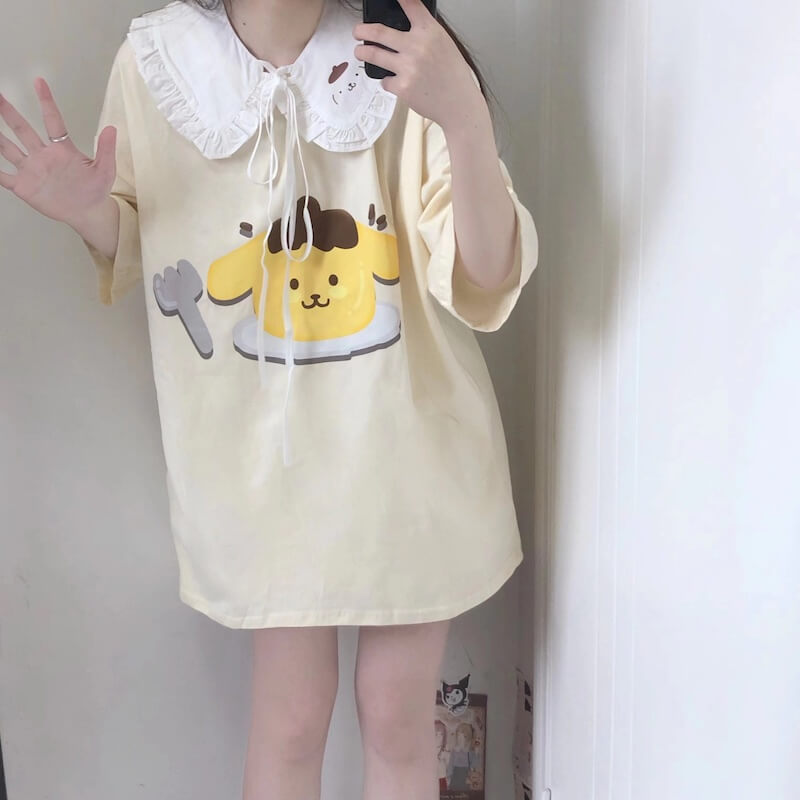 Pom Cake T-shirt with Collar