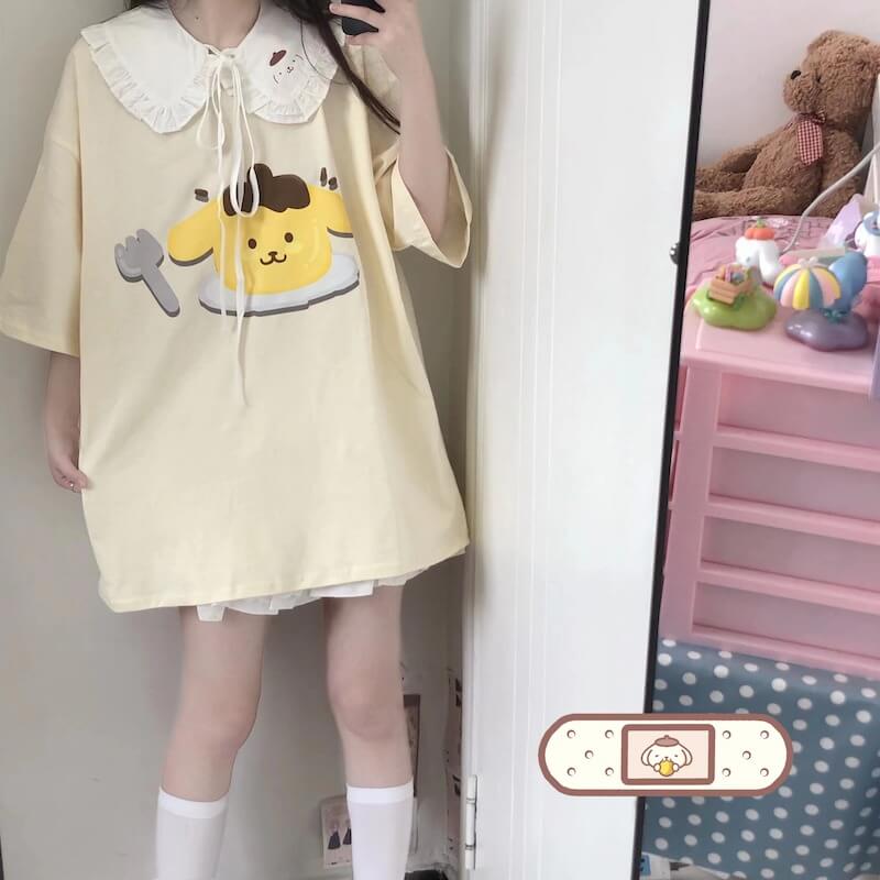 Pom Cake T-shirt with Collar
