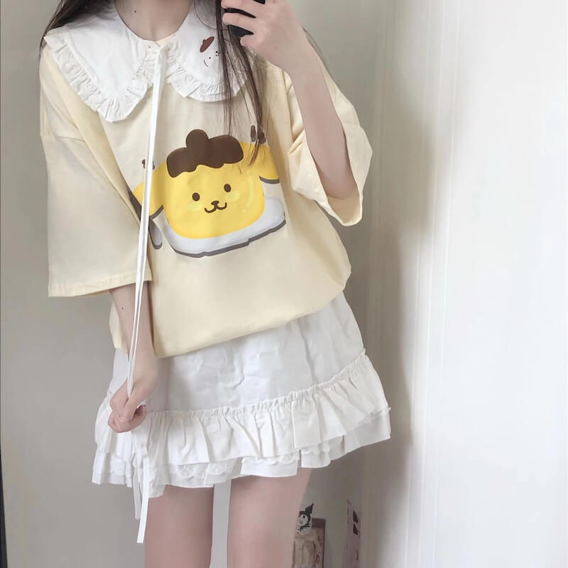 Pom Cake T-shirt with Collar