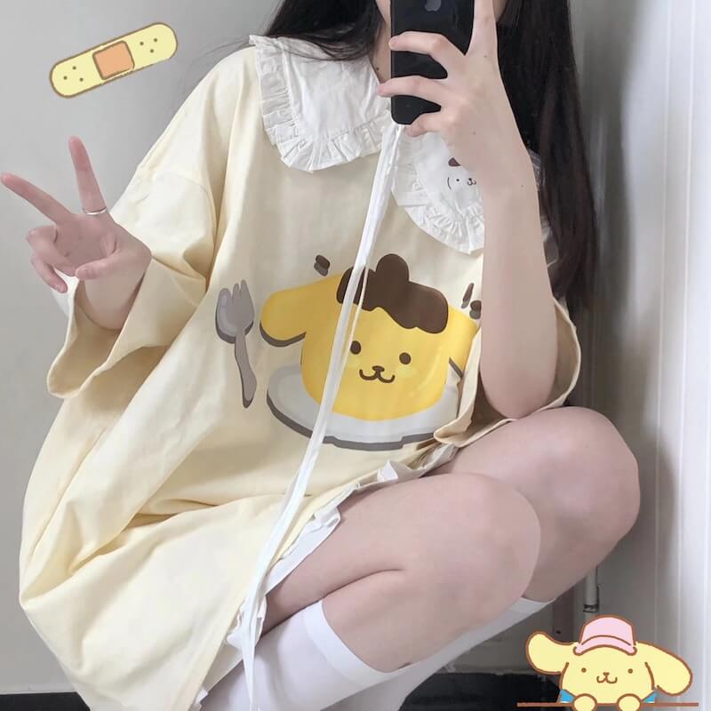 Pom Cake T-shirt with Collar